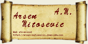 Arsen Mitošević vizit kartica